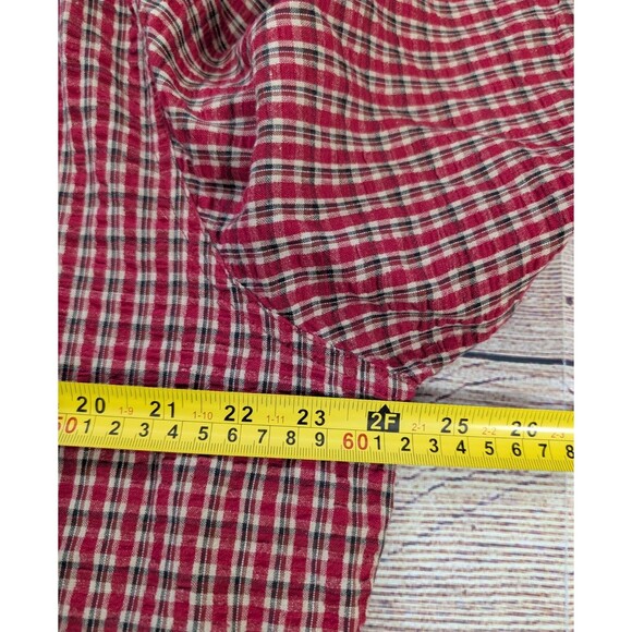 Basic Editions Plus Women's 2XL Red Plaid Shirt Button Up Short Sleeve Country - Picture 6 of 13